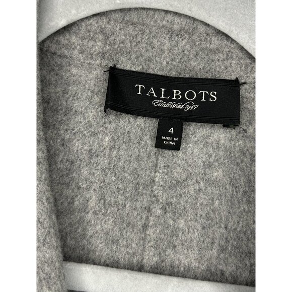 Talbots Blazer Womens 4 Gray Wool Tailored Jacket Classic Career Casual Pockets - Picture 12 of 15